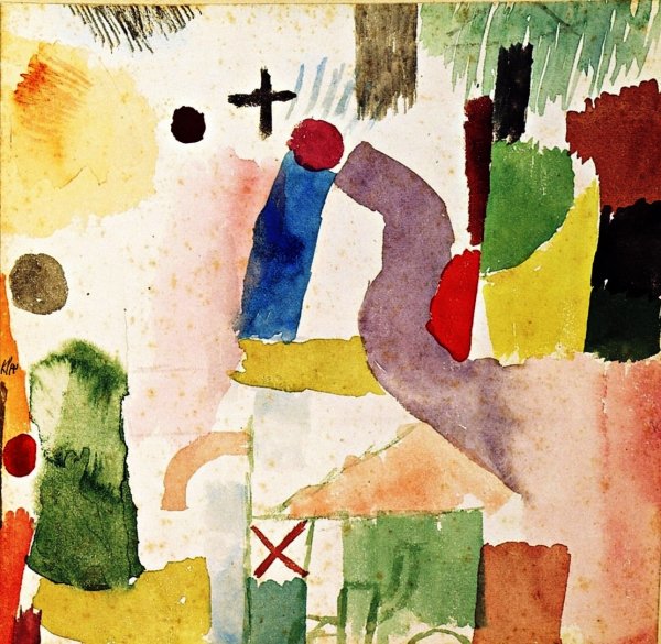 Main Product Photo of Pathetic Watercolor, Red Painting by Paul Klee