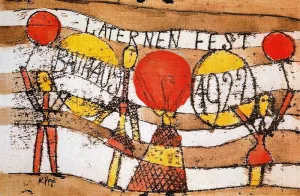 Postcard for the Feast of Lanterns Staatliches Bauhaus in Weimar by Paul Klee - Oil Painting Reproduction