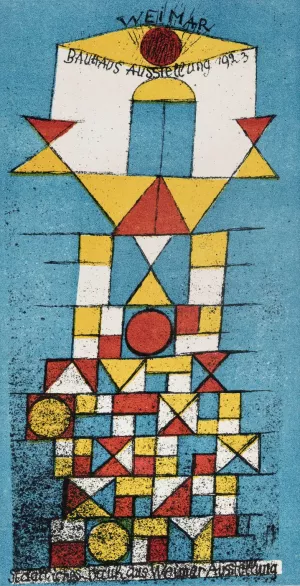 Postcard on the Occasion of the 'Lofty Person' Exhibition in Bauhaus by Paul Klee Oil Painting