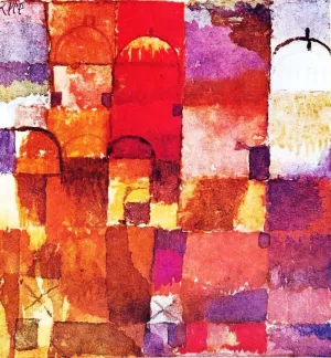 Red and White Domes painting by Paul Klee