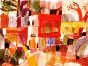 Red and Yellow Houses in Tunis by Paul Klee Oil Painting