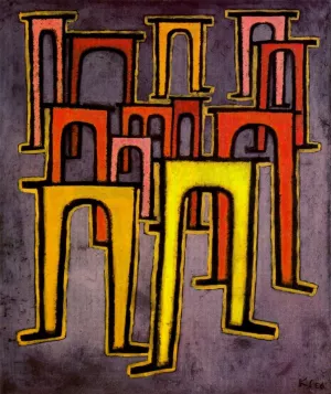 Revolution of the Viaduct by Paul Klee - Oil Painting Reproduction