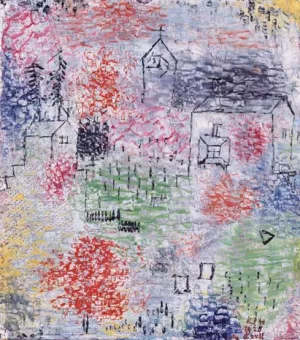 Small Landscape with the Village Church by Paul Klee - Oil Painting Reproduction