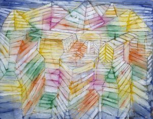 Theater-Mountain-Construction Oil painting by Paul Klee