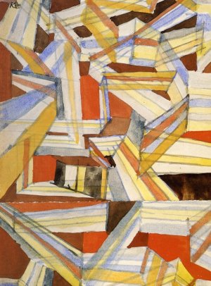 Transparent-Perspectivisch Gefugt Oil painting by Paul Klee