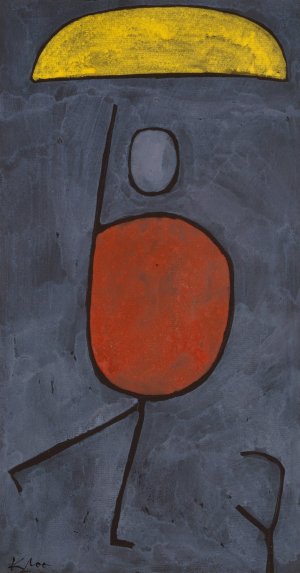 With an Umbrella by Paul Klee Oil Painting