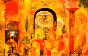 With the Eagle by Paul Klee - Oil Painting Reproduction
