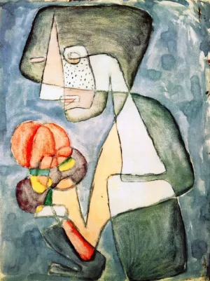 Woman with Tomato by Paul Klee - Oil Painting Reproduction