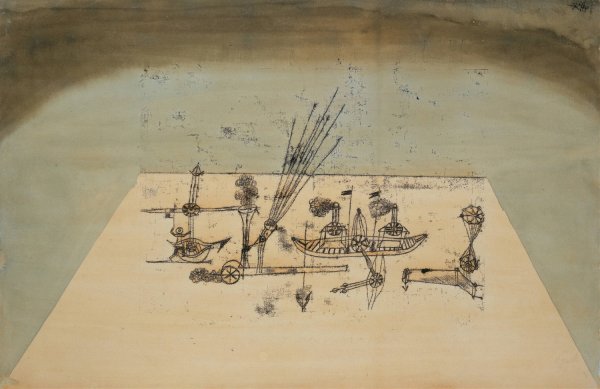 Yellow Harbor  by Paul Klee - Hand-Painted Oil Painting Reproduction