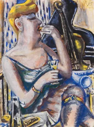 Die Musikantin in der Pause by Paul Kleinschmidt Oil Painting