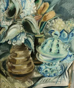 Hortensien und Tulpen Oil painting by Paul Kleinschmidt