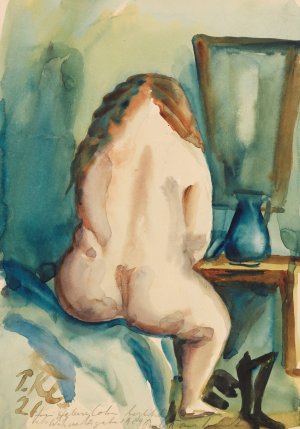 Interieur mit weiblichem Ruckenakt by Paul Kleinschmidt Oil Painting