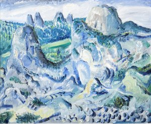 Landschaft mit Felsen - Felsen bei Blaubeuren by Paul Kleinschmidt Oil Painting