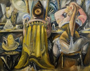 Zwei Frauen in der Garderobe by Paul Kleinschmidt Oil Painting