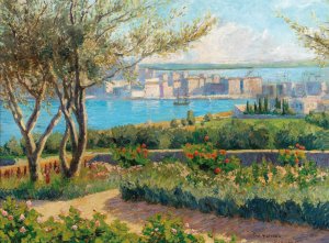 Blick auf Syracus by Paul Kutscha Oil Painting