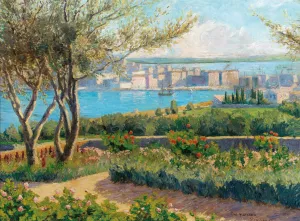 Blick auf Syracus by Paul Kutscha Oil Painting