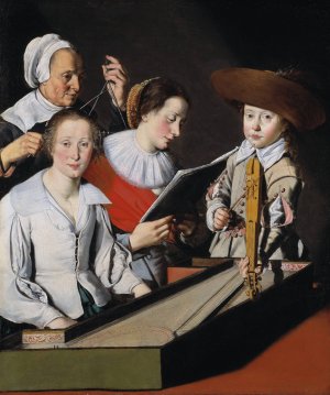 A Musical Party by Paul La Tarte Oil Painting