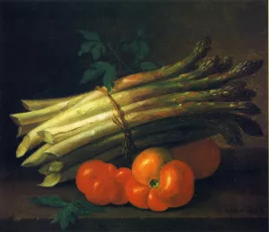 Still Life with Asparagus and Tomatoes by Paul Lacroix - Oil Painting Reproduction