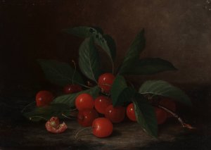 Still Life with Cherries by Paul Lacroix Oil Painting