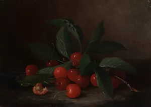 Still Life with Cherries by Paul Lacroix Oil Painting