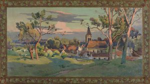 Village avec une eglise by Paul Leon Felix Schmitt Oil Painting