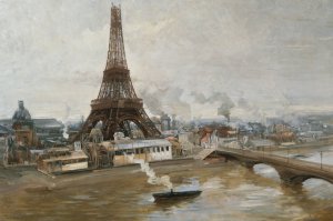 La tour Eiffel et le Champ-de-Mars, en janvier 1889 by Paul Louis Delance Oil Painting