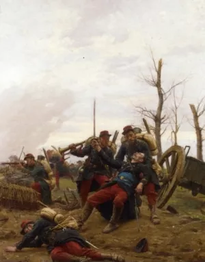 The Fallen Comrade by Paul-Louis-Narcisse Grolleron Oil Painting
