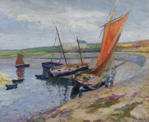 Bateaux Au Bord De La Mer by Paul Madeline Oil Painting