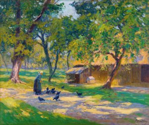 Cour De Ferme by Paul Madeline Oil Painting