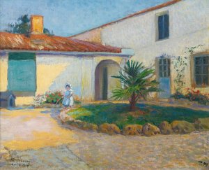 La Fille De L'artiste Dans La Jardin a Taillebourg by Paul Madeline Oil Painting