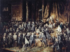 Le marquis de Deux-Breze et Mirabeau, le 23 juin 1789 by Paul Marc Joseph Chenavard Oil Painting