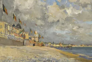 La Plage a Sainte-Adresse Oil painting by Paul Mathieu