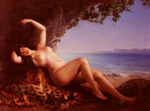 Main Product Photo of Bacchante Aux Raisins Painting by Paul Merwart