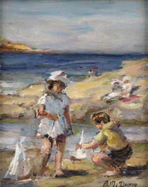 At the Beach by Paul Michel Dupuy Oil Painting