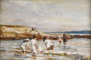 Wading in the Water by Paul Michel Dupuy Oil Painting