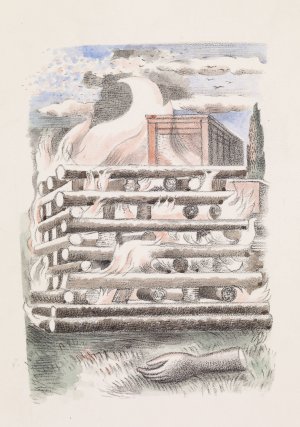 Design for Urne Buriall - Funeral Pyre by Paul Nash Oil Painting