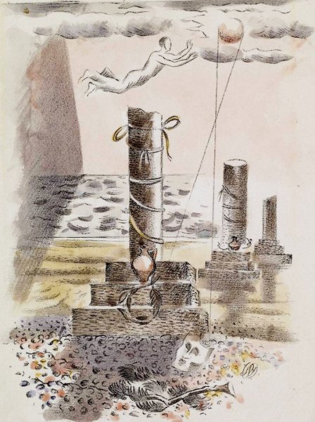 Main Product Photo of Design for Urne Buriall - Sorrow  Painting by Paul Nash
