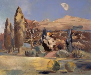 Landscape of the Moon's First Quarter by Paul Nash Oil Painting