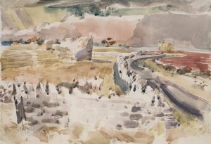 Oxfordshire Landscape by Paul Nash Oil Painting
