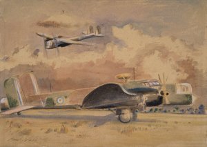 Whitley Bombers Sunning by Paul Nash Oil Painting