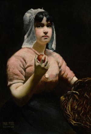 Frances with the Apple by Paul Peel Oil Painting