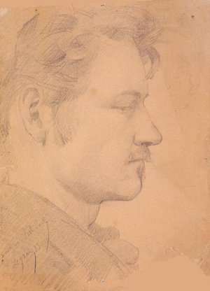 Portrait of Paul Peel by Paul Peel Oil Painting