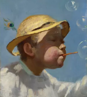 The Bubble Boy by Paul Peel Oil Painting