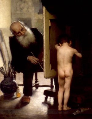 The Modest Model by Paul Peel Oil Painting