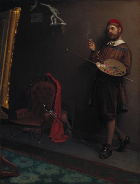 Main Product Photo of The Painter Painting by Paul Peel