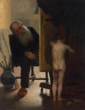 The Tired Model by Paul Peel Oil Painting