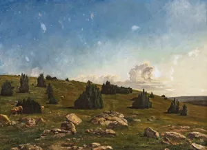 Landscape of the Causses by Paul Prouho Landscape of the Causses Oil painting by Paul Prouho