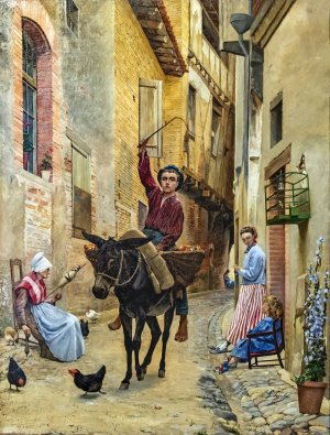 Lo camparoulaire - The mushroom picker by Paul Prouho Oil Painting