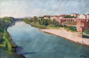 The ramparts at Rabastens by Paul Prouho Oil Painting