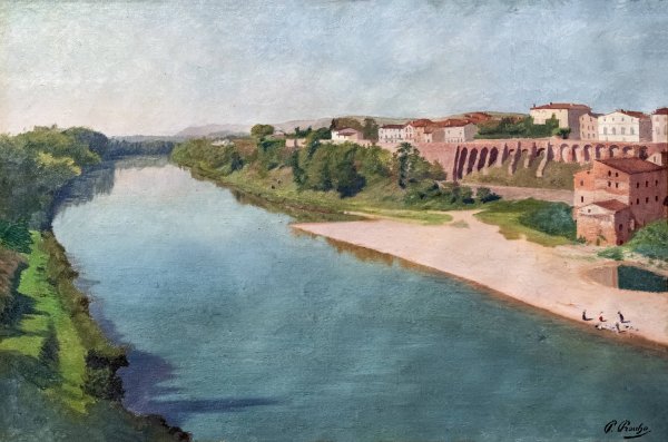 The ramparts at Rabastens by Paul Prouho - Hand-Painted Oil Painting Reproduction